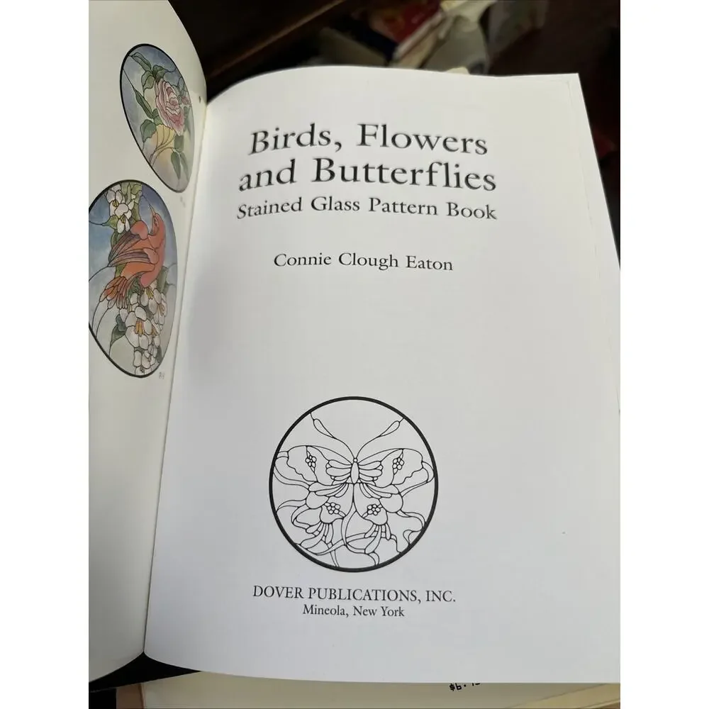 Birds Flowers‎ & Butterflies Stained Glass Pattern Book By Connie Clough Eaton
